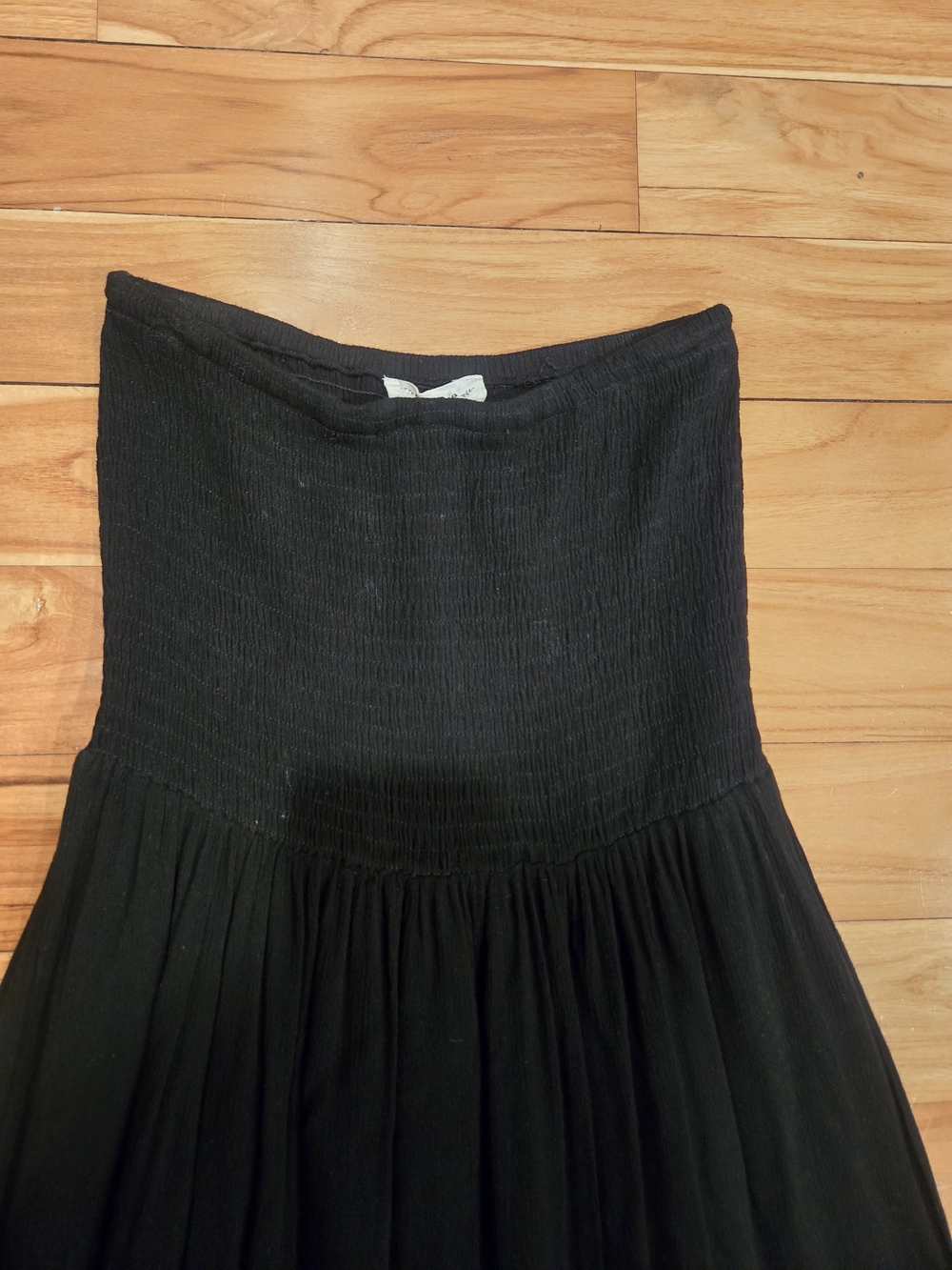 eesome Black Strapless Maxi Dress with Lace Panels - Picture 2 of 5